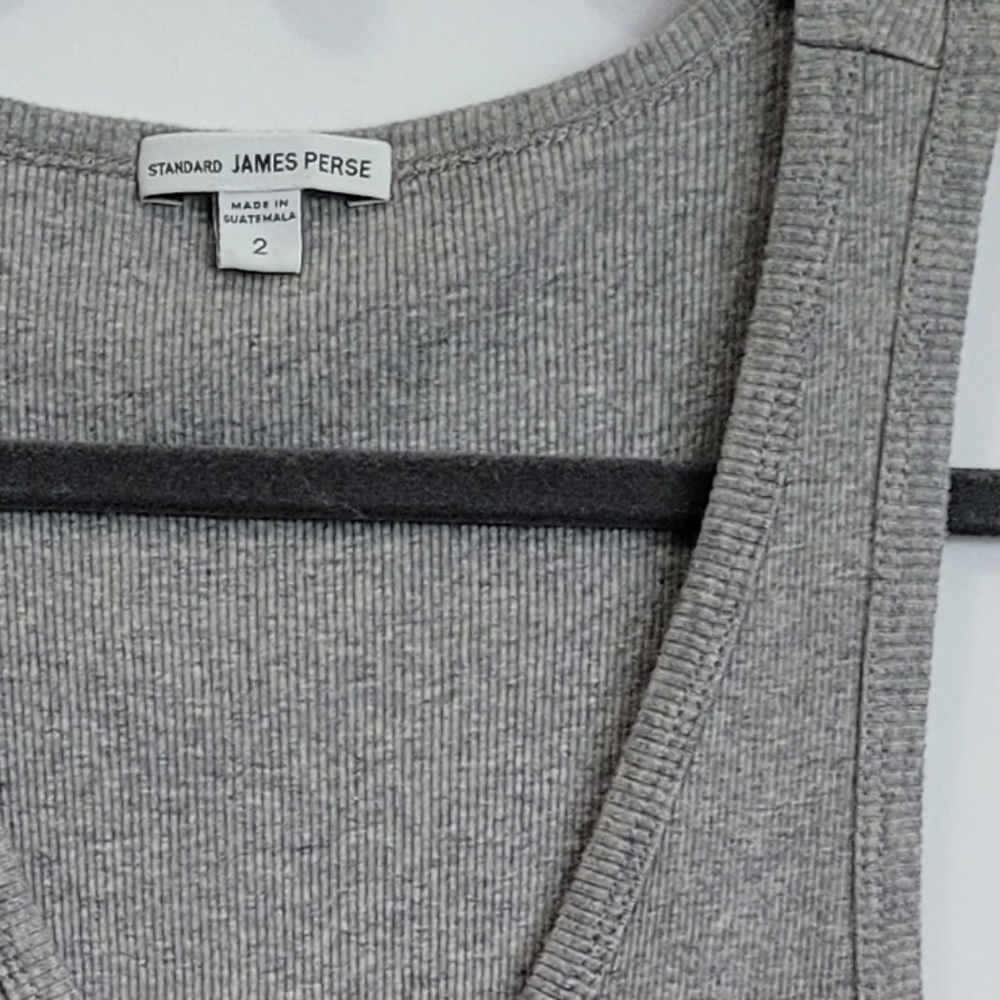 James Perse Heather Gray Ribbed Tank Top - Picture 2 of 2